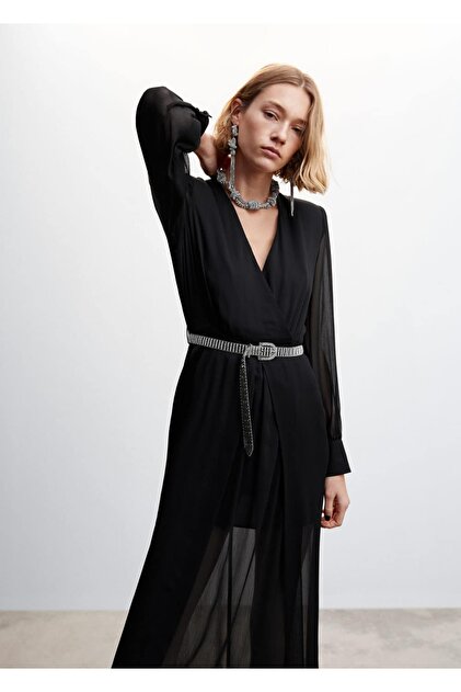 MANGO Slit Chiffon Dress- Trendyol MANGO Slit Chiffon Dress- Trendyol