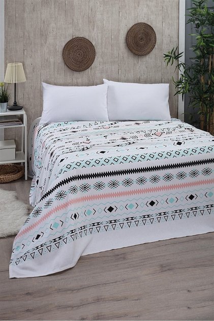 Single Pique Bedspread with Elastic Sheet 170 x 230
