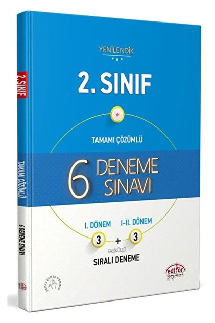 2. Sınıf Tamamı Çözümlü 6 Deneme Sınavı Fasiküllü / Kolektif / Editör Yayınevi / 9786052804643