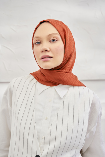Italian Jacquard Geometric Pattern Shawl - New Jacquard Trend Shawl Scarf - Tile