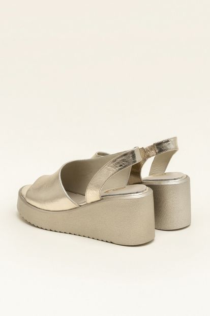 Elle Shoes SANDE Hakiki Deri Altın Kadın Sandalet - 3