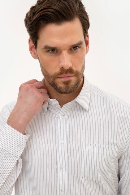 Men's White Regular Fit Shirt G021GL004.000986864