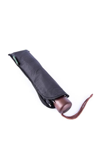 Şemsiye Süper Mini Ekose Siyah 90 Cm Çap 8 Telli Manuel Cep Boy Şemsiye Kapalı Boyut 23 Cm