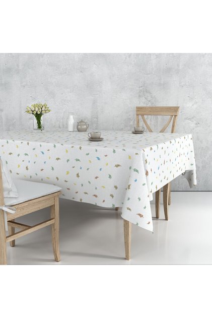 Minimal Leaf Patterned Suede Woven Tablecloth 140x180 cm