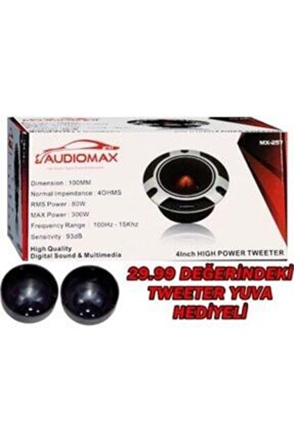 Audiomax Mx-257 10 Cm 600 Watt Dome Tweeter Xv Sound - Fiyatı