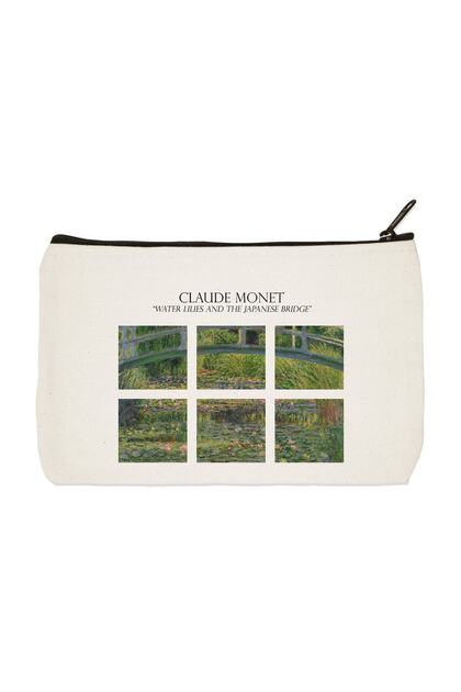 Clutch Claude Monet Printed Cloth Makeup Bag, Pen Holder, Handbag