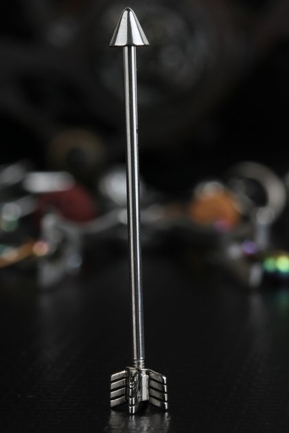 Cerrahi Çelik Ok Köprü Piercing 40 Mm