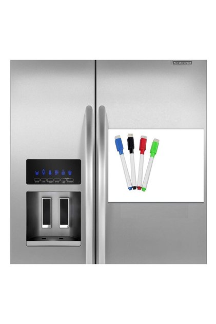 Buzdolabı Magnet Not Panosu Mıknatıslı Yazı Tahtası Buzdolabı Magneti Pano 30x42 cm + 4 Kalem