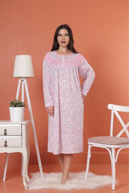 Mevsimlik Pamuklu Bol Kesim Geniş Kalıp Oversize Anne Gecelik
