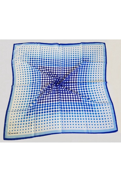 Polka Dot Patterned Soft Cotton Scarf Cobalt Blue