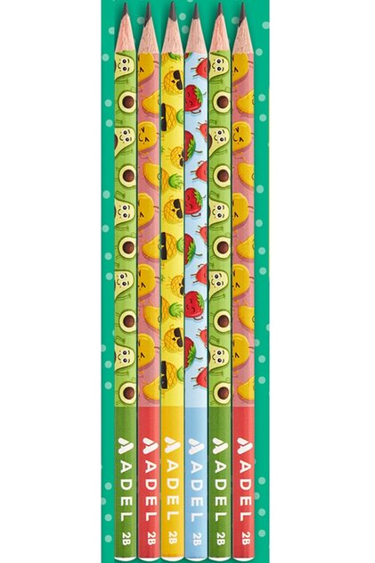 Pencil Fruits 2B 6 Pieces