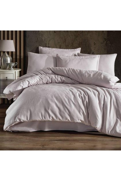 Exclusive Jacquard Double Cotton Satin Duvet Cover Set Arata V1 Stone