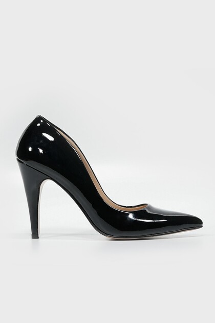 WOMEN'S BLACK Patent Leather Genuine Leather Heeled STILETTO SHOES, NUMBER 35-40