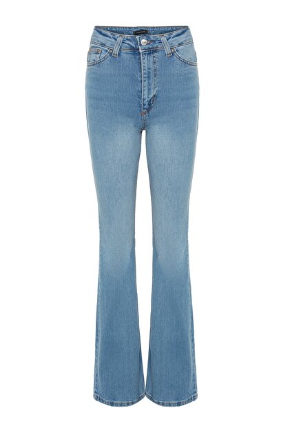Trendyol Collection Light Blue High Waist Flare Jeans