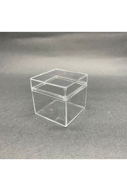 Mika Kutu 5x5 Cm - Kare Kapaklı Pleksi Kutu - 5x5x5 Cm Şeffaf Akrilik Kutu 12 Adet