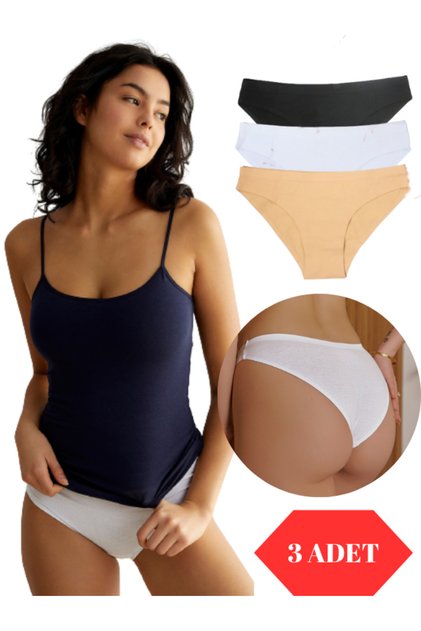 Women's Laser Cut Seamless Panties Non-marking Soft Panties Micro Fabric Bikini Panties Pack of 3