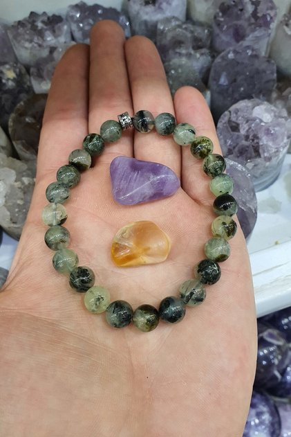 Prehnite Natural Stone Bracelet (Stones Gift) (Intuition Power, Evil Eye, Ability Use, Happiness)