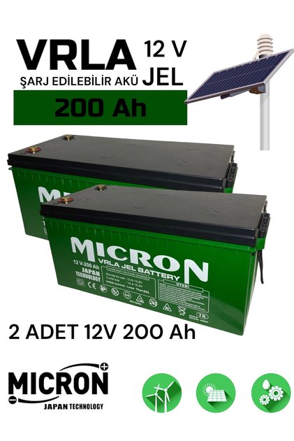 2 Adet 12V 200 Ah Japon Teknoloji Malezya Üretimi VRLA Jel Akü Akü (Batarya, pil)