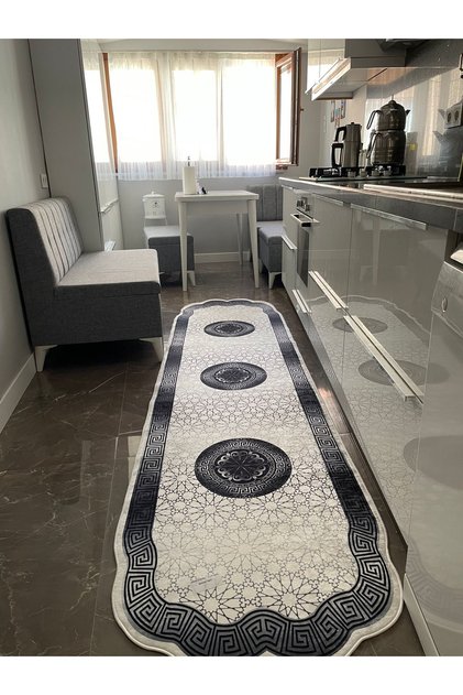 Dijital Baskı Yıkanabilir Kaymaz Taban Leke Tutmaz Yolluk Kilim Salon Mutfak Halısı