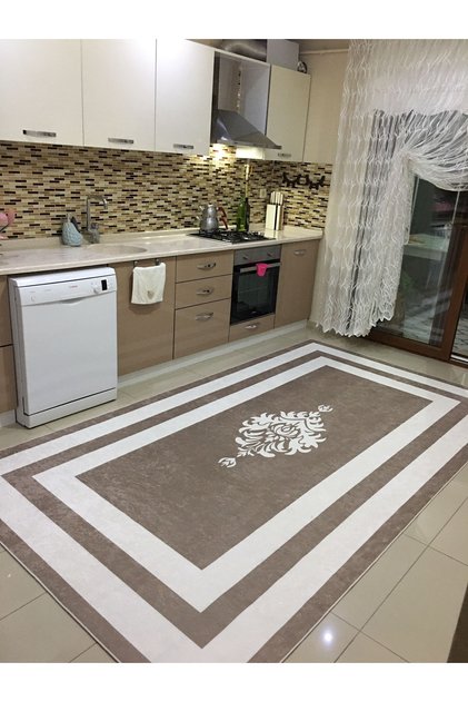 Dijital Baskı Yıkanabilir Kaymaz Taban Leke Tutmaz Yolluk Kilim Salon Mutfak Halısı
