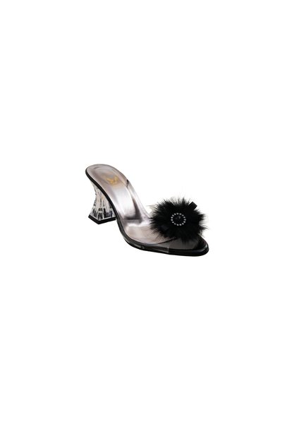 Dowry-Engagement-Henna-Wedding Open Slippers Evening Dress with Rhinestone Buckle and Feather Band