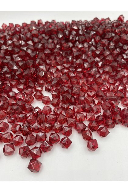 100gr 10mm Bordo / Koyu Kırmızı Renk Küp,Kübik Akrilik Boncuk,Takı,Çanta Boncuğu (100gr,~180 Adet)