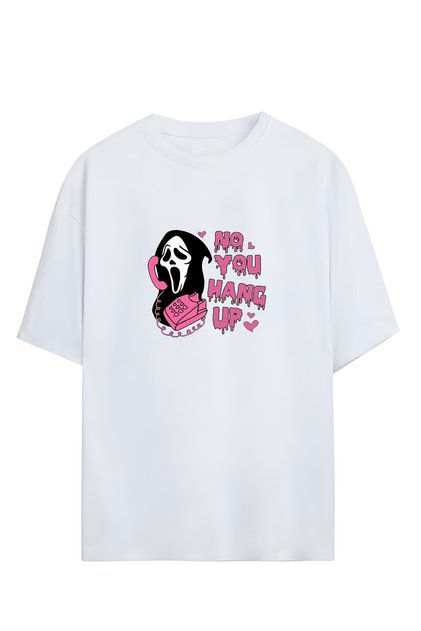 No You Hang Up - Scream Designed Unisex Oversize T-shirt