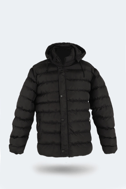Saline Plus Size Men's Black Coat & Coat