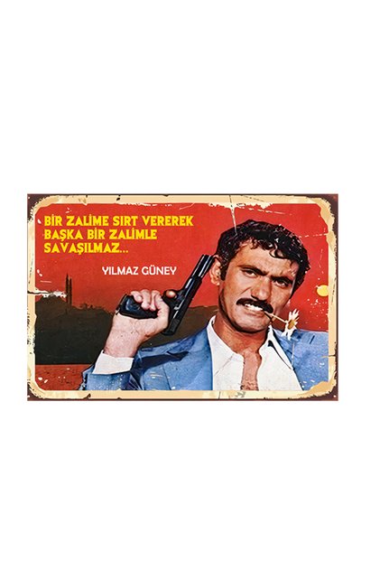 Yılmaz Güney Bir Zalime Sırt Vererek 20x30 Cm Ahşap Tablo