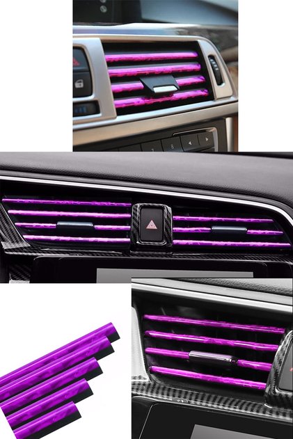 Interior Air Conditioning Grille Air Outlet Decorative Strips Air Conditioning Strip Pearlescent Purple