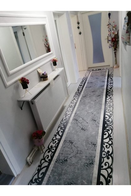 Dijital Baskı Yıkanabilir Kaymaz Taban Leke Tutmaz Yolluk Kilim Salon Mutfak Halısı