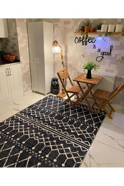 Dijital Baskı Yıkanabilir Kaymaz Taban Leke Tutmaz Yolluk Kilim Salon Mutfak Halısı