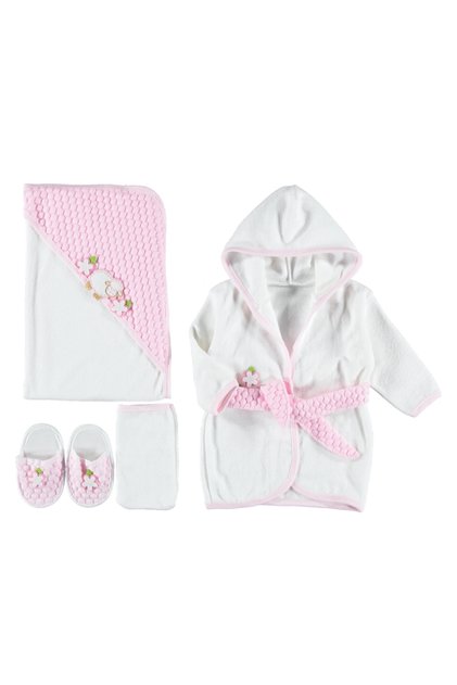 Lamb Embroidered Baby Robe Set