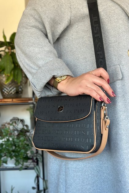 New Season Premium Product Women's 2 Straps Shoulder and Crossbody Bag 4073-gd - Black Tan