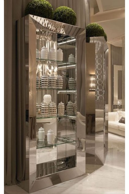 1 Adet Luxury Bronz Aynalı Gümüşlük &vitrin 80x180 Derinlik 40cm