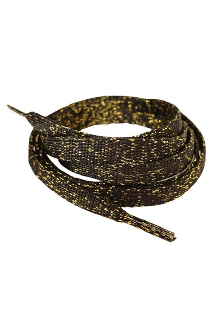 Glitter Flat Laces 120 Cm Converse Sports Shoelaces - Black with Gold Glitter