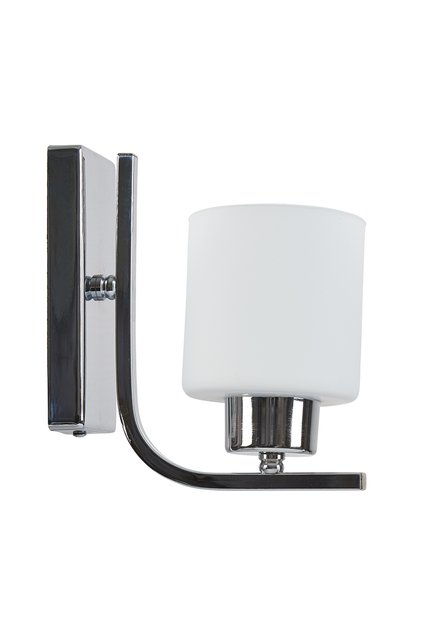 Esila Modern Chrome Color Sports White Glass Wall Single Sconce