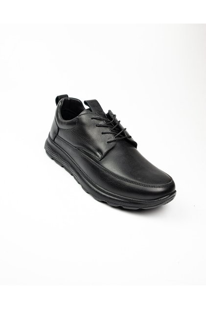 6474 Black Leather Casual Men's Shoes