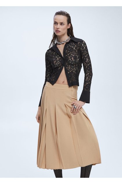 Pleated Midi Skirt