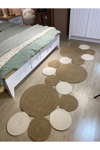 Snake Hasır Jüt Bej Yolluk Halı Kilim