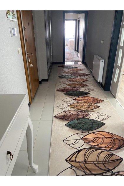 Dijital Baskı Yıkanabilir Kaymaz Taban Leke Tutmaz Yolluk Kilim Salon Mutfak Halısı