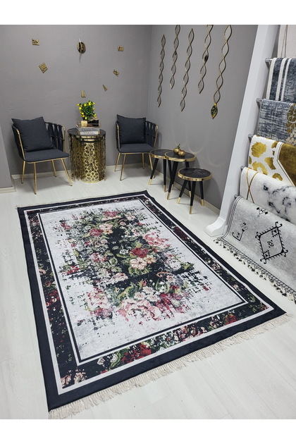 Dijital Baskı Yıkanabilir Kaymaz Taban Leke Tutmaz Yolluk Kilim Salon Mutfak Halısı