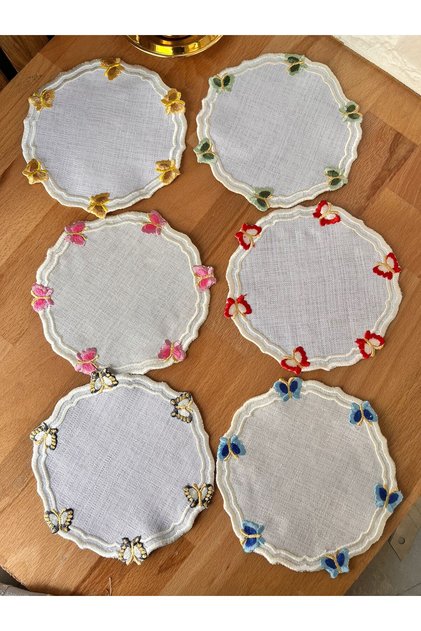 6-Piece Cocktail Napkin with Butterfly