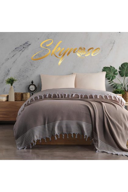 Modern V Pattern Bedspread 200x230 Cm Bed Pique Cross Line Patterned Pique Colorful Pique