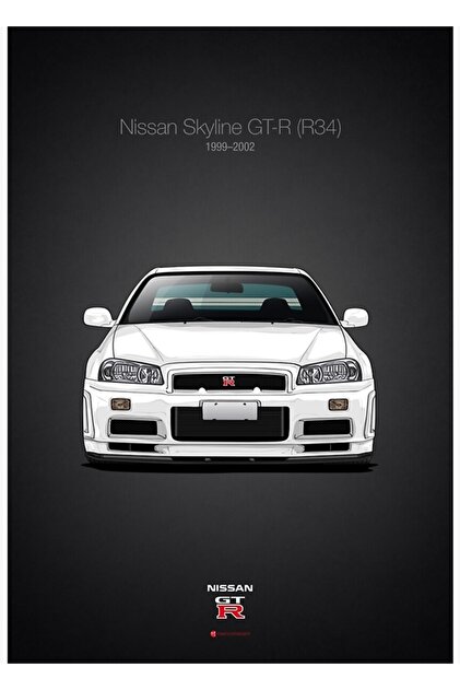 Universal Nissan Skyline Gt-R (R34) Tablo Ahşap Poster Dekoratif