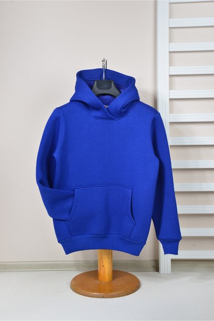 UNISEX KIDS ORANGE HOODED 3 STRING THICK FLEECE SWEATSHIRT
