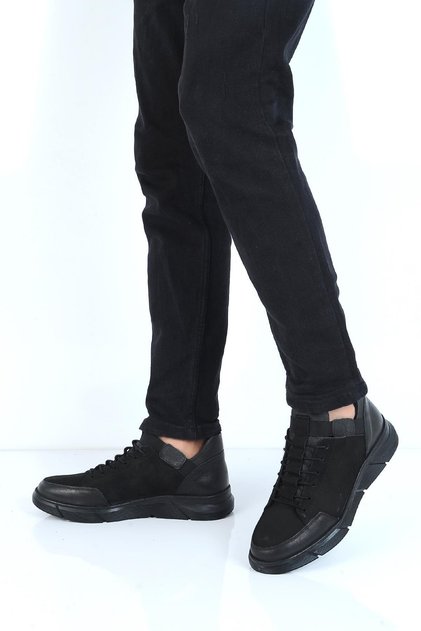 حذاء 8346 Sm-Black Nubuck مصنوع من الجلد بنسبة 100% للرجال