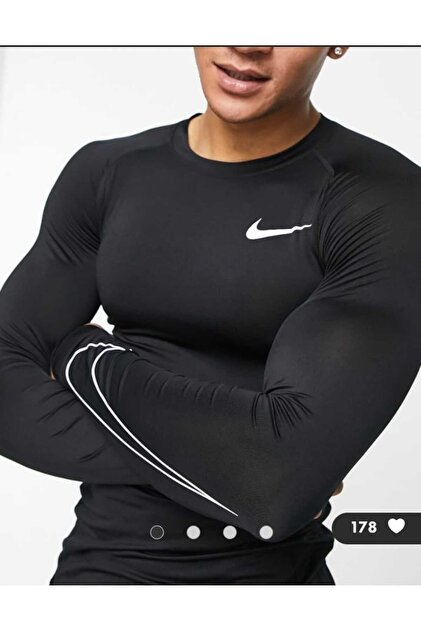 Nike Pro Mens Top Ls Erkek Siyah Uzun Kollu Antrenman CNGSTORE
