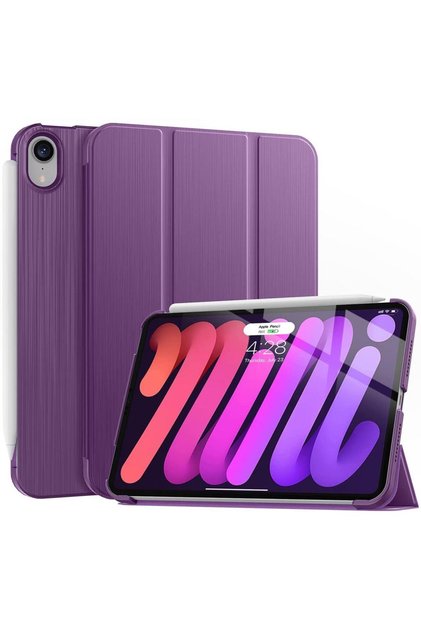 UnDePlus İpad Mini 7 (A17 Pro) Mini 6 Uyumlu Kılıf Pu Deri Smart
