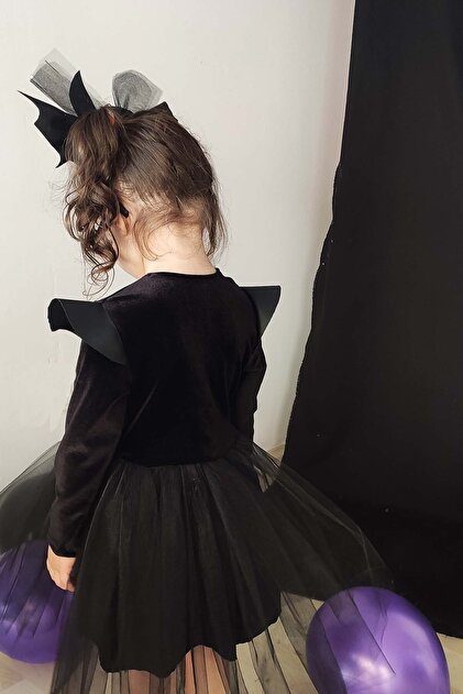 Shecco Babba Halloween Leather Detailed Girl's Tutu Dress Crown Set,  Birthday Dresses- Trendyol
